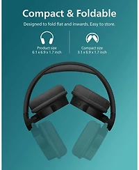 Philips H3209 Wireless Headphones,On-Ear Bluetooth Headphones, 25H Battery Life, Fast Charging, Bluetooth 503, Dark Black