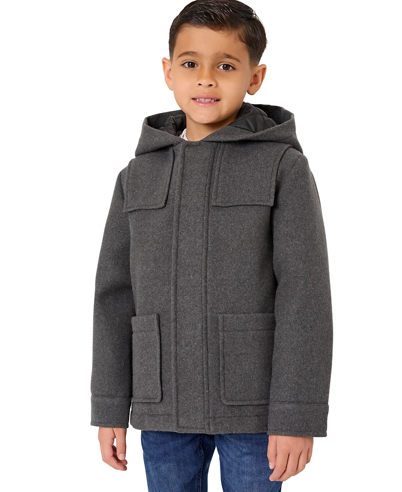 S Rothschild & Co Toddler and Little Boys Faux Wool Hooded Jacket