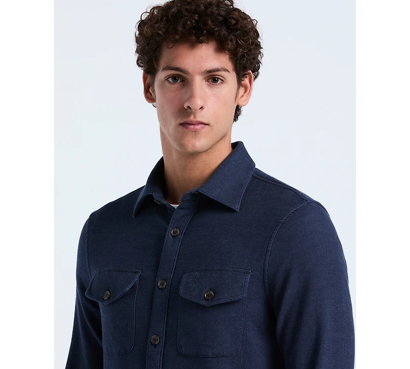 Original Penguin Men's Long Sleeve Double Cloth Overshirt