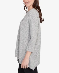 Ruby Rd. Petite Solid Spliced Cozy Knit Top