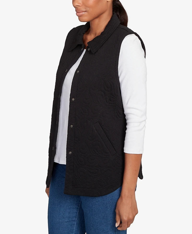 Ruby Rd. Petite Quilted Terry Inner Beauty Vest Jacket