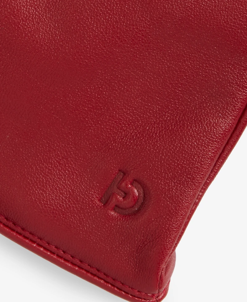 Cole Haan Leather Cashmere Blend Lined Basic Tech Tip Gloves