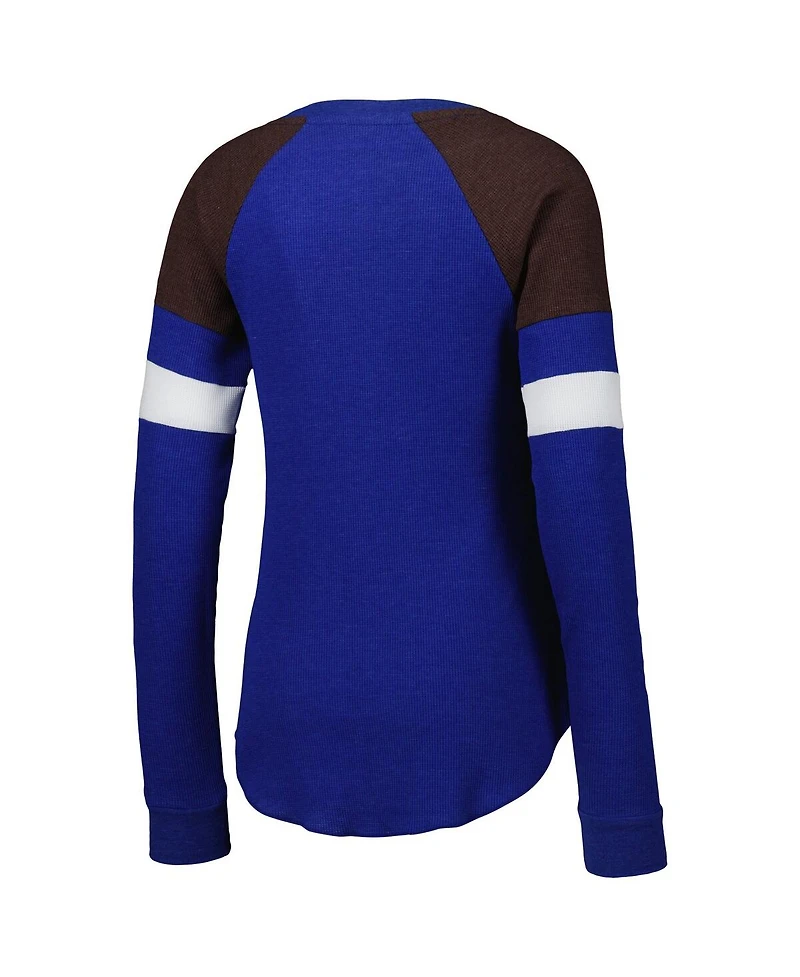 G-iii 4Her by Carl Banks Women's Royal Kyle Busch Action Tri-Blend Thermal Raglan Long Sleeve T-Shirt