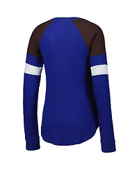G-iii 4Her by Carl Banks Women's Royal Kyle Busch Action Tri-Blend Thermal Raglan Long Sleeve T-Shirt