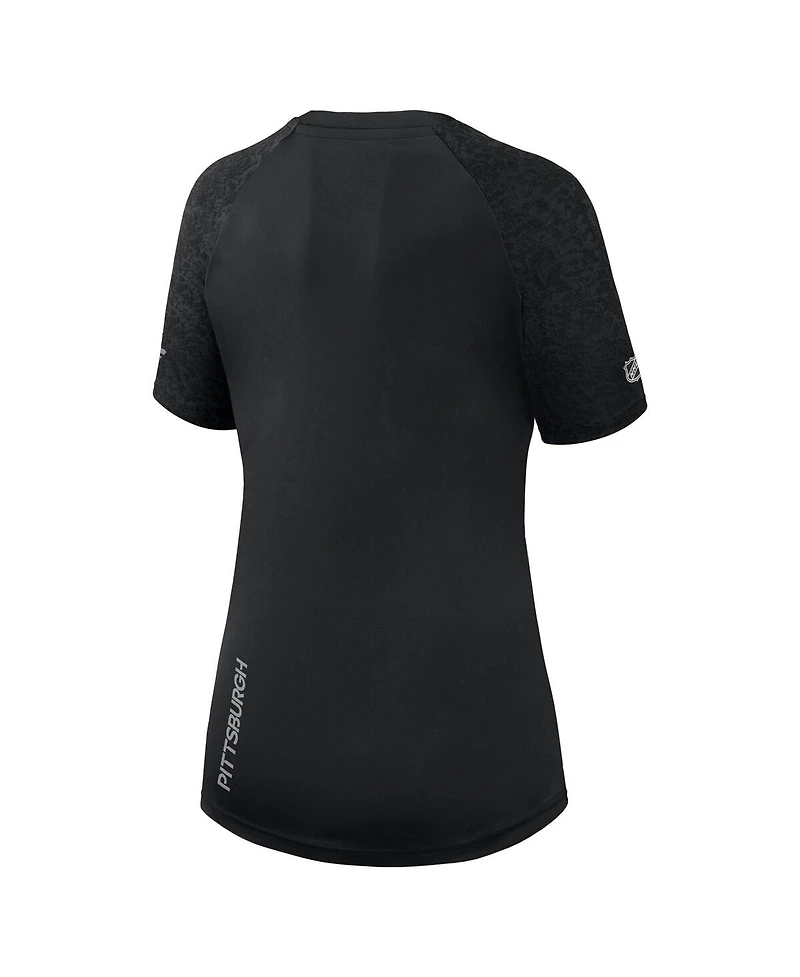 Fanatics Women's Black Pittsburgh Penguins Authentic Pro Tech T-Shirt