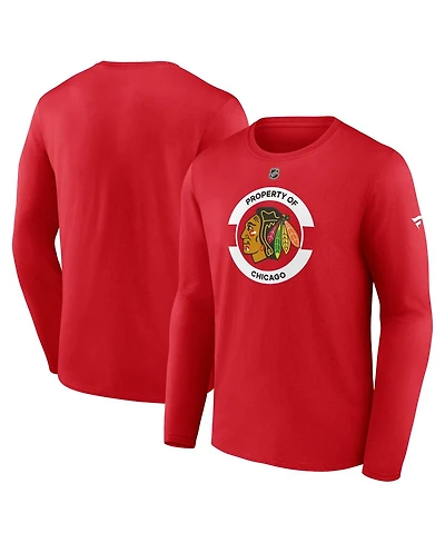 Fanatics Men's Red Chicago Blackhawks Authentic Pro Core Secondary Long Sleeve T-Shirt