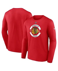 Fanatics Men's Red Chicago Blackhawks Authentic Pro Core Secondary Long Sleeve T-Shirt