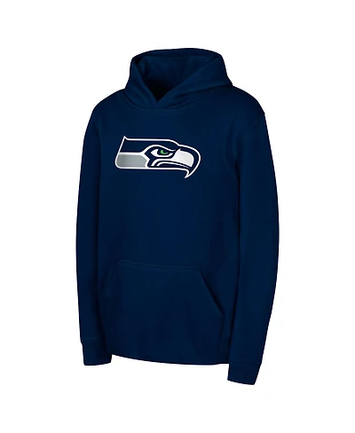 Outerstuff Big Boys and Girls College Navy Seattle Seahawks Team Logo Pullover Hoodie