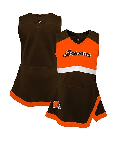 Outerstuff Baby Boys and Girls Brown Cleveland Browns Cheer Captain Jumper Dress