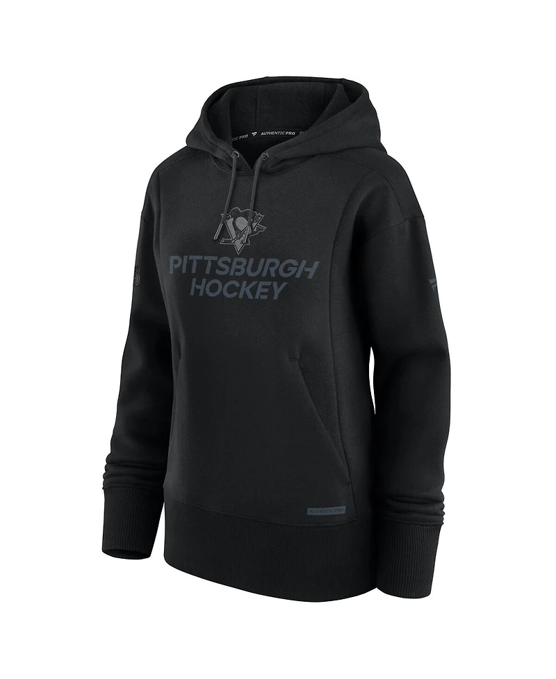 Fanatics Women's Black Pittsburgh Penguins Authentic Pro Road Pullover Hoodie