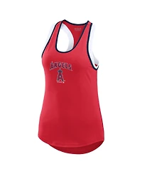 Wear by Erin Andrews Women's Red Los Angeles Angels Color Block Racerback Tank Top