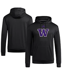 Adidas Men's Black Washington Huskies Locker Logo Fleece Pullover Hoodie