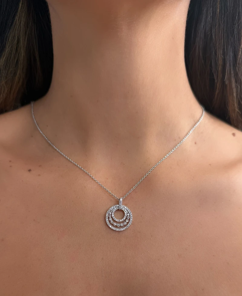 Le Vian Vanilla Diamond Triple Circle 18" Pendant Necklace (3/4 ct. t.w.) in Platinum