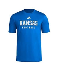 Adidas Men's Royal Kansas Jayhawks Locker Practice Football Pre-Game T-Shirt