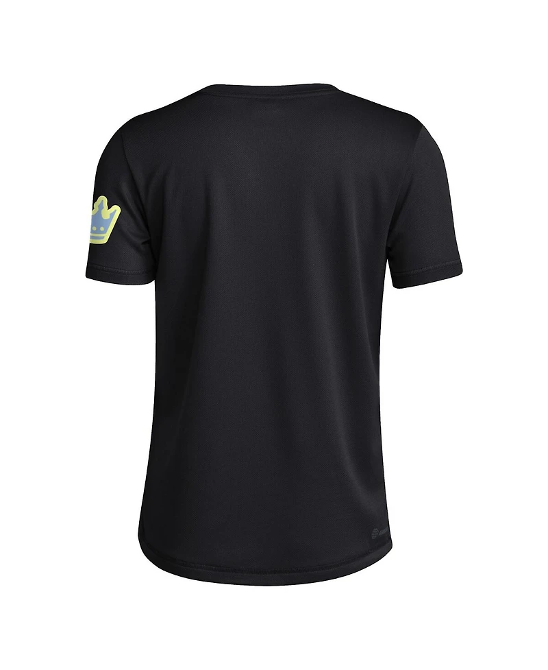 Adidas Big Boys and Girls Black Charlotte Fc 2025 Archive Collection Jersey Hook T-Shirt