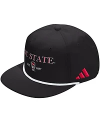 Adidas Men's and Women's Black Nc State Wolfpack Seasonal Rope Adjustable Hat