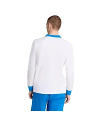 Adidas Men's White Real Madrid Terrace Icons Long Sleeve Polo Shirt