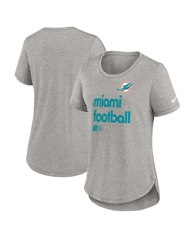 Nike Women's Heather Gray Miami Dolphins Team Shout-Out Tri-Blend T-Shirt