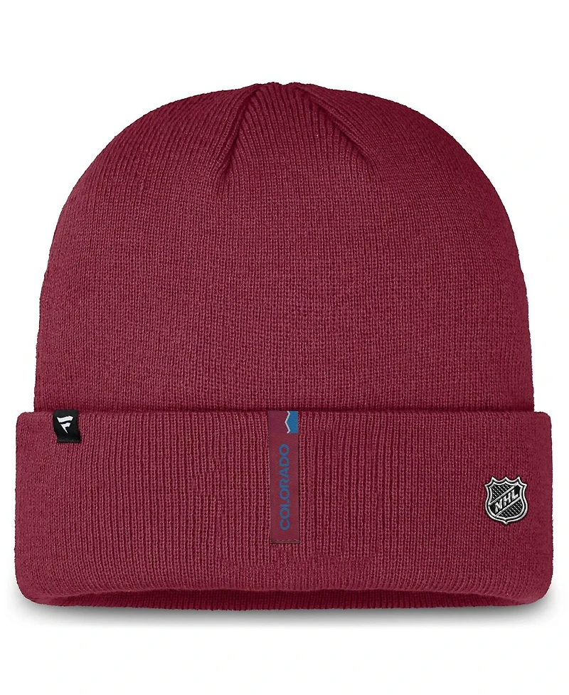 Fanatics Men's Burgundy Colorado Avalanche Authentic Pro Cuffed Knit Hat