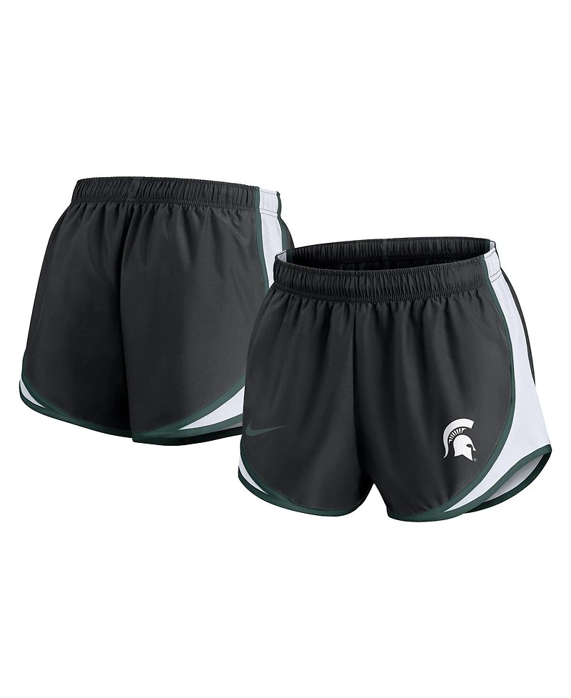 Nike Women's Black Michigan State Spartans Spring Break Tempo Performance Shorts