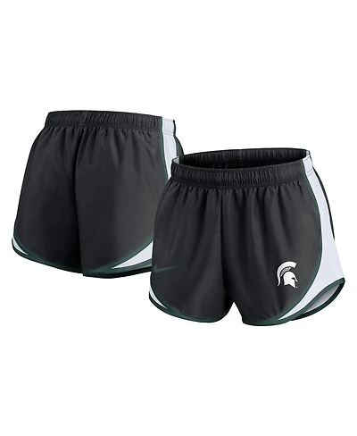 Nike Women's Black Michigan State Spartans Spring Break Tempo Performance Shorts
