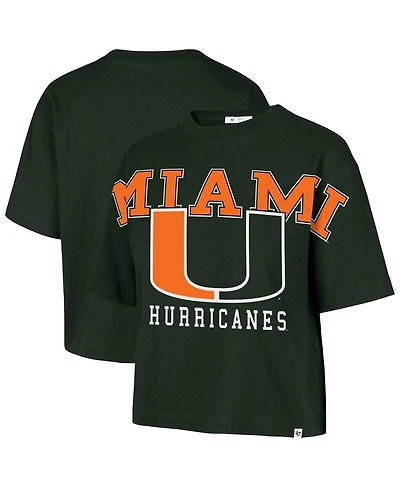 '47 Brand Women's Green Miami Hurricanes Outreach City Relaxed Cropped T-Shirt