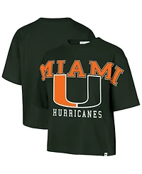 '47 Brand Women's Green Miami Hurricanes Outreach City Relaxed Cropped T-Shirt