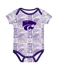 Outerstuff Newborn 3-Pack Purple Kansas State Wildcats Sunday Comics Bodysuit Set