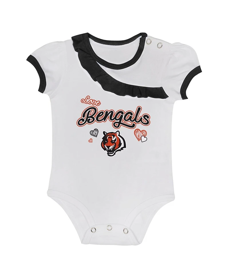 Outerstuff Baby Boys and Girls Cincinnati Bengals Love My Team Bodysuit Skirt Set