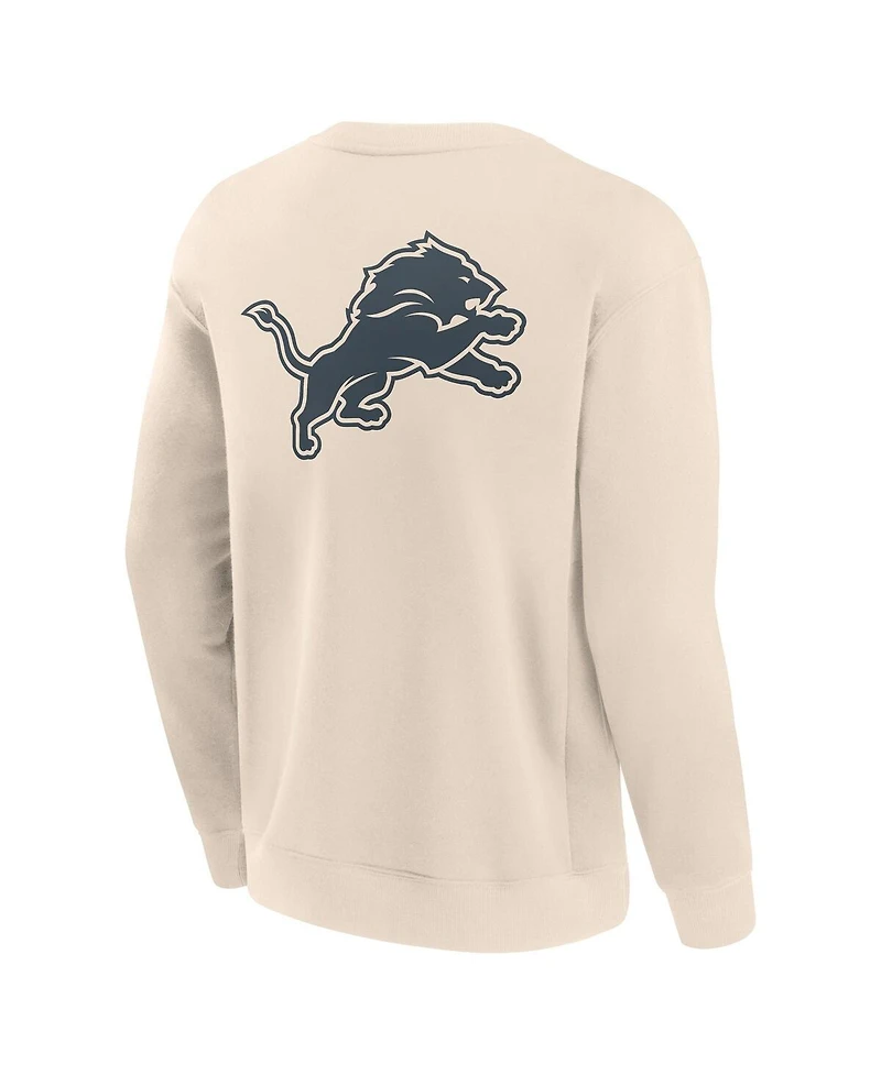 Fanatics Men's Cream Detroit Lions Elements Future Ground Lettering Pullover Sweatshirt