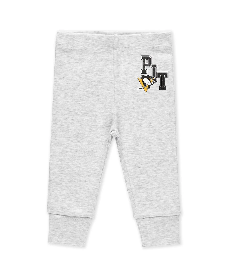 Wear by Erin Andrews Baby Boys and Girls 3-Piece Pittsburgh Penguins Turn Me Around Bodysuits Pants Set