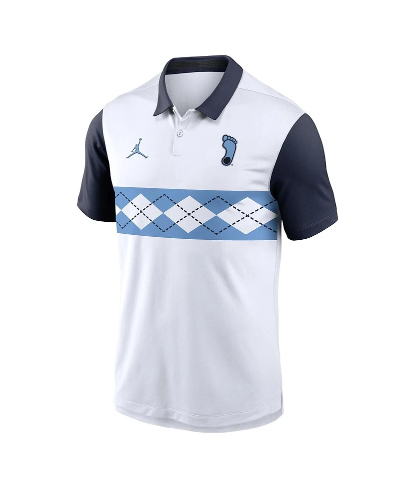 Jordan Men's White/Navy North Carolina Tar Heels Athletic Prep Alt Logo Vapor Performance Polo Shirt