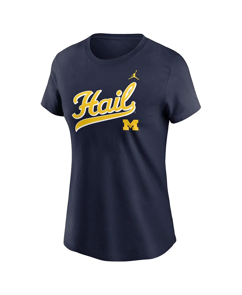 Jordan Women's Navy Michigan Wolverines Local Script T-Shirt