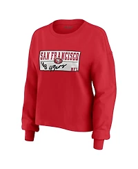 Wear by Erin Andrews Women's 2-Piece Scarlet San Francisco 49ers Heavy Rugby Jersey Long Sleeve T-Shirt and Shorts Lounge Set
