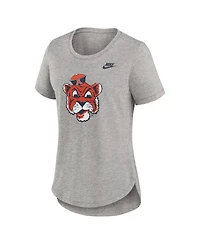 Nike Women's Heather Gray Auburn Tigers Legacy Primary Logo Tri-Blend T-Shirt