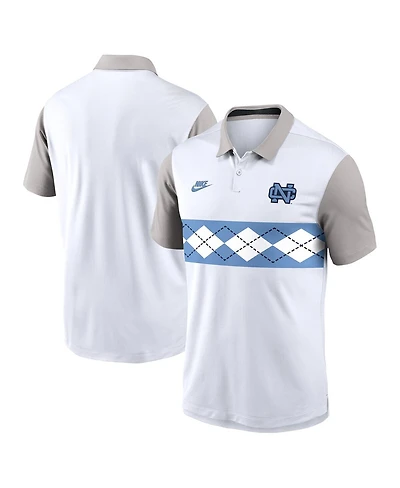 Nike Men's White/Gray North Carolina Tar Heels Athletic Prep Legacy Logo Vapor Performance Polo Shirt