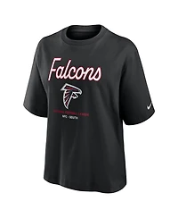 Nike Women's Black Atlanta Falcons Essential Script Relaxed Boxy T-Shirt