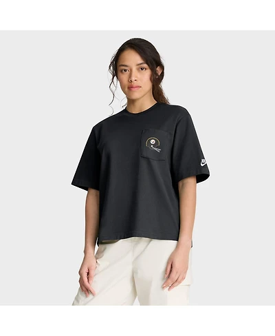 Nike Women's Black Pittsburgh Steelers Rewind Pocket Boxy T-Shirt