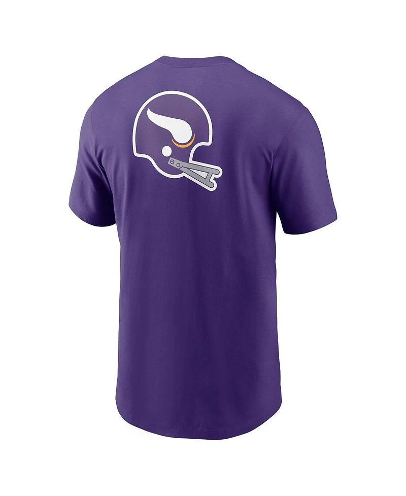 Nike Men's Purple Minnesota Vikings Rewind Front and Back Hit Essential T-Shirt