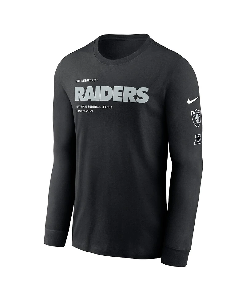 Nike Men's Black Las Vegas Raiders Play to Win Essential Long Sleeve T-Shirt