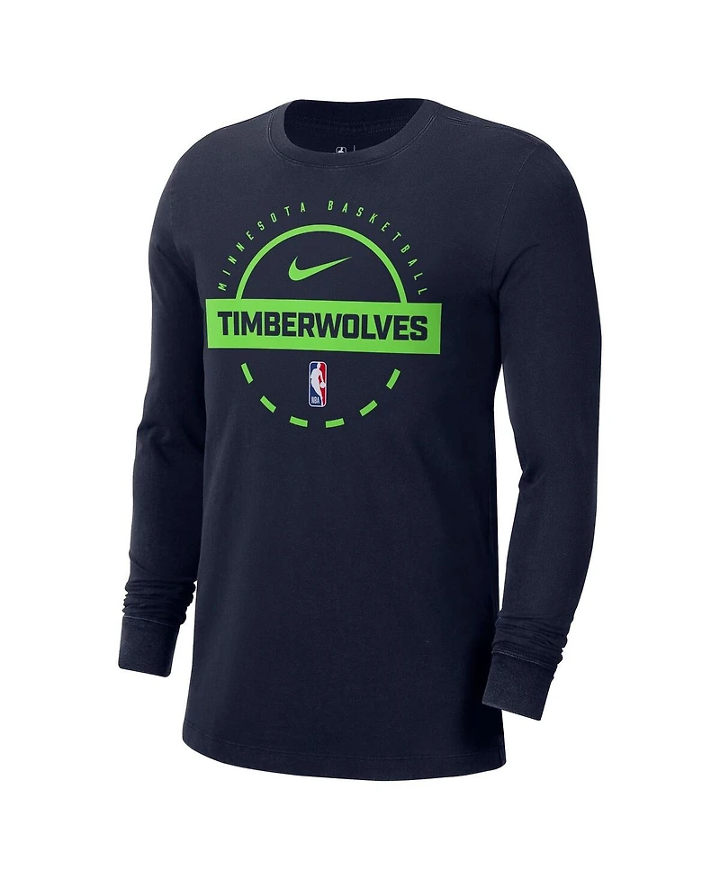 Nike Men's Navy Minnesota Timberwolves Authentic Long Sleeve Practice T-Shirt