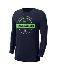 Nike Men's Navy Minnesota Timberwolves Authentic Long Sleeve Practice T-Shirt