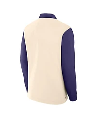 Nike Men's Tan/Purple Clemson Tigers Rugby Long Sleeve Shirt