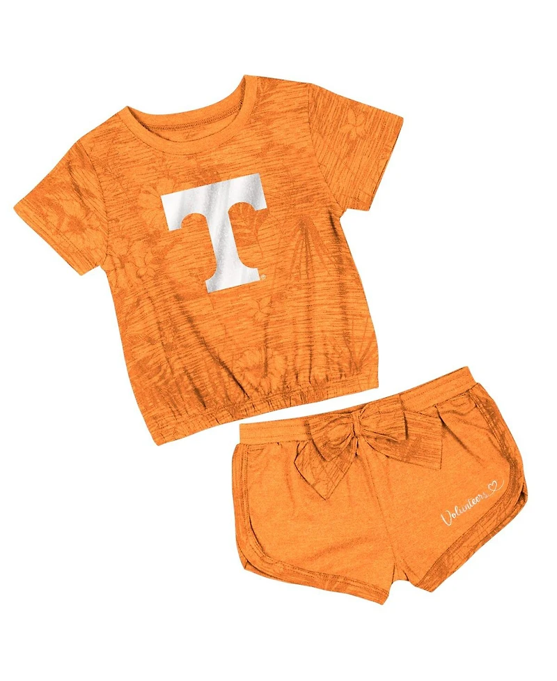 Colosseum Toddler 2-Piece Tennessee Orange Volunteers Fern T-Shirt and Shorts Set