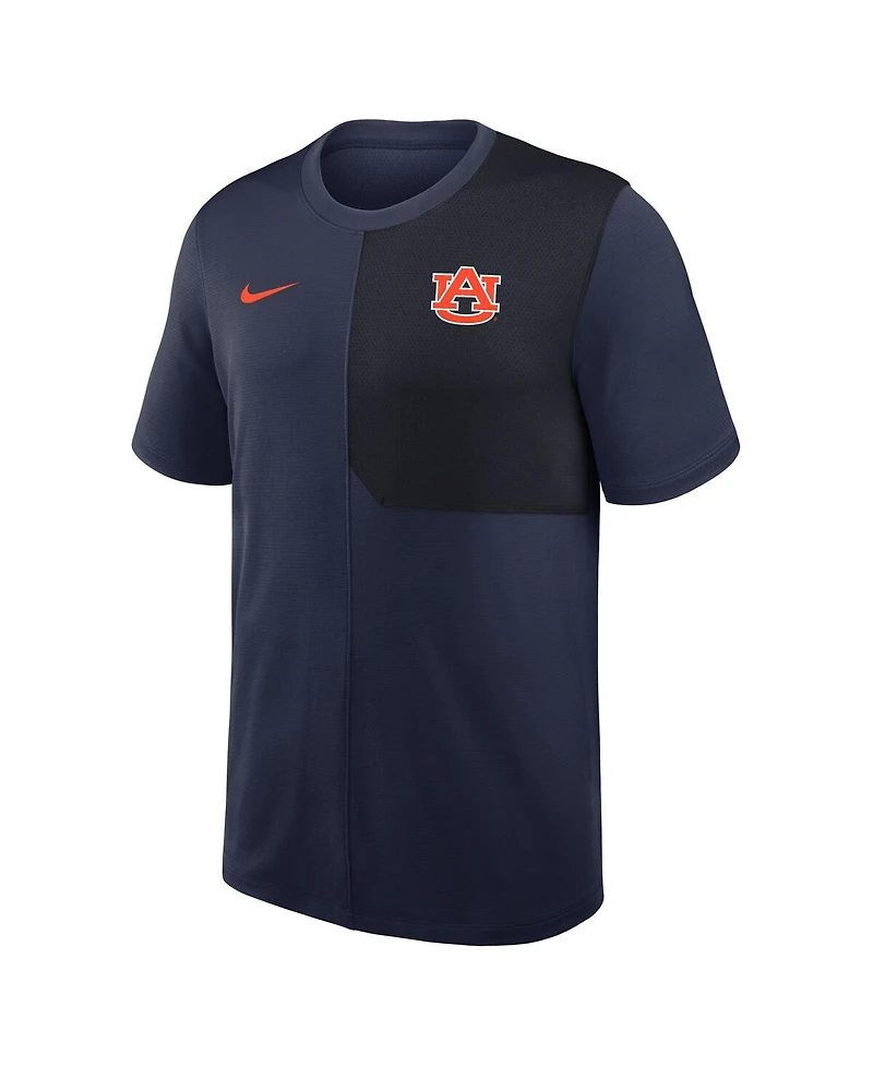 Nike Men's Navy Auburn Tigers 2025 Sideline Uv Dri-fit Coach T-Shirt