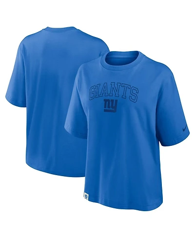 Nike Women's Royal New York Giants Glory Arch Boxy T-Shirt