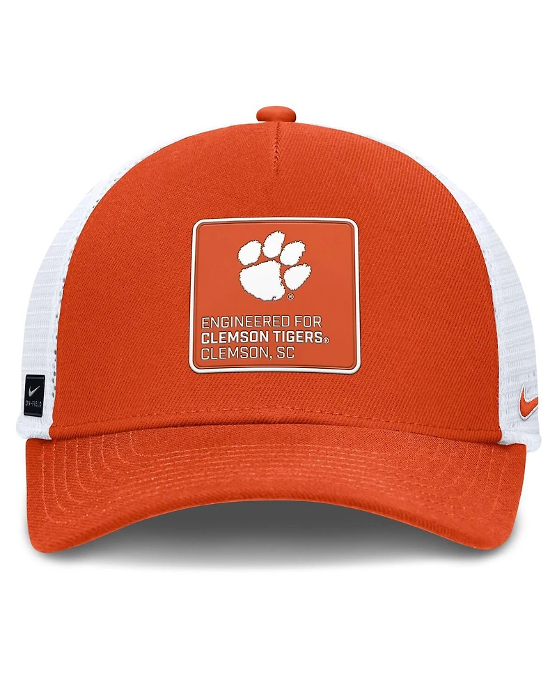 Nike Men's Orange/White Clemson Tigers 2025 On-Field Rise Engineered Trucker Adjustable Hat