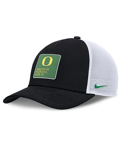 Nike Men's Black/White Oregon Ducks 2025 On-Field Rise Engineered Trucker Adjustable Hat