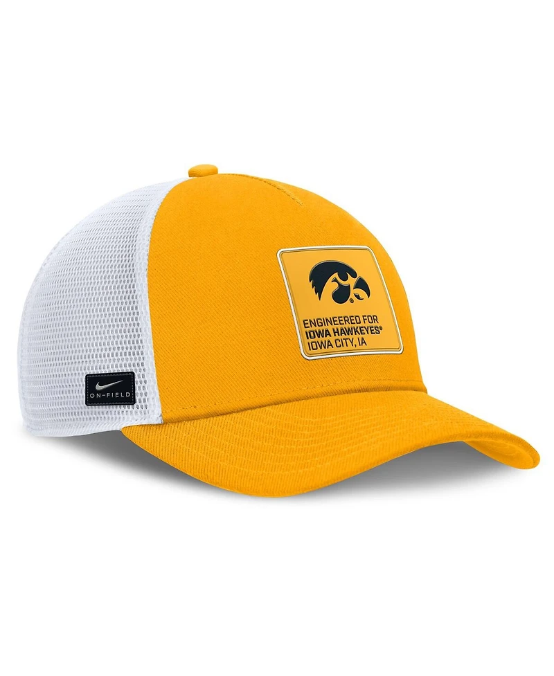 Nike Men's Gold/White Iowa Hawkeyes 2025 On-Field Rise Engineered Trucker Adjustable Hat