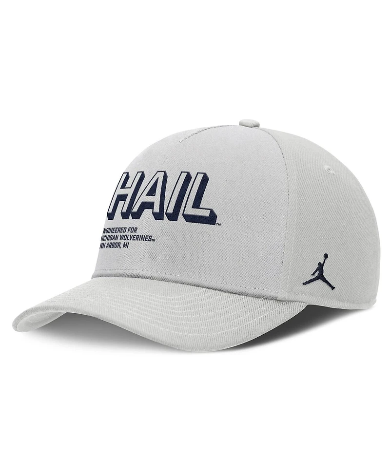Jordan Men's Gray Michigan Wolverines 2025 Sideline Dust Pinched Rise Adjustable Hat